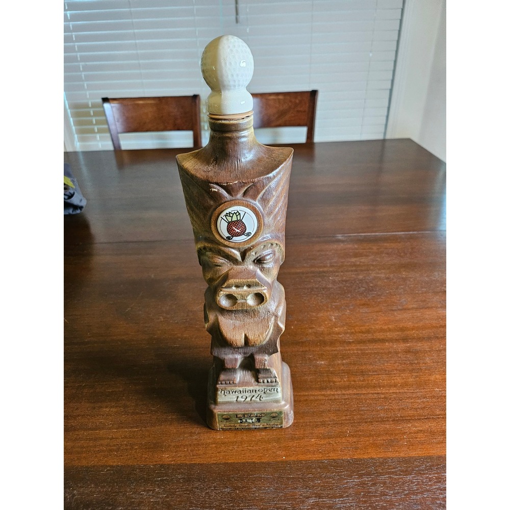 Jim Beam Decanter Hawaiian Open 1974 Tiki Golf United Air Lines Regal China